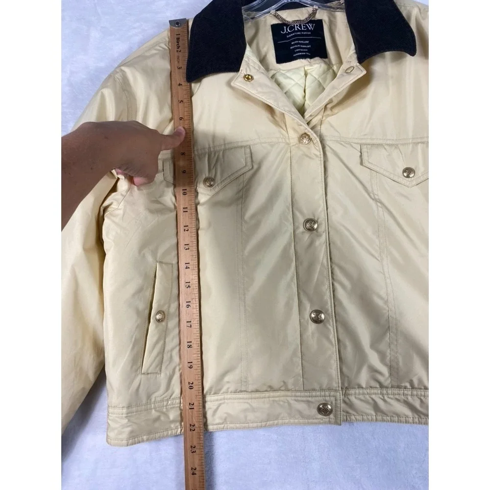J.Crew Puffer Trucker Jacket Barn Coat L/XL Cropped Preppy CHECK SIZE